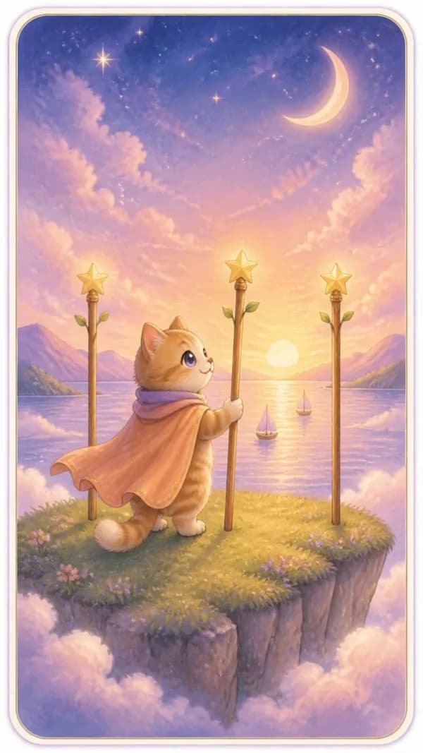 ไพ่สามไม้เท้า Three of Wands