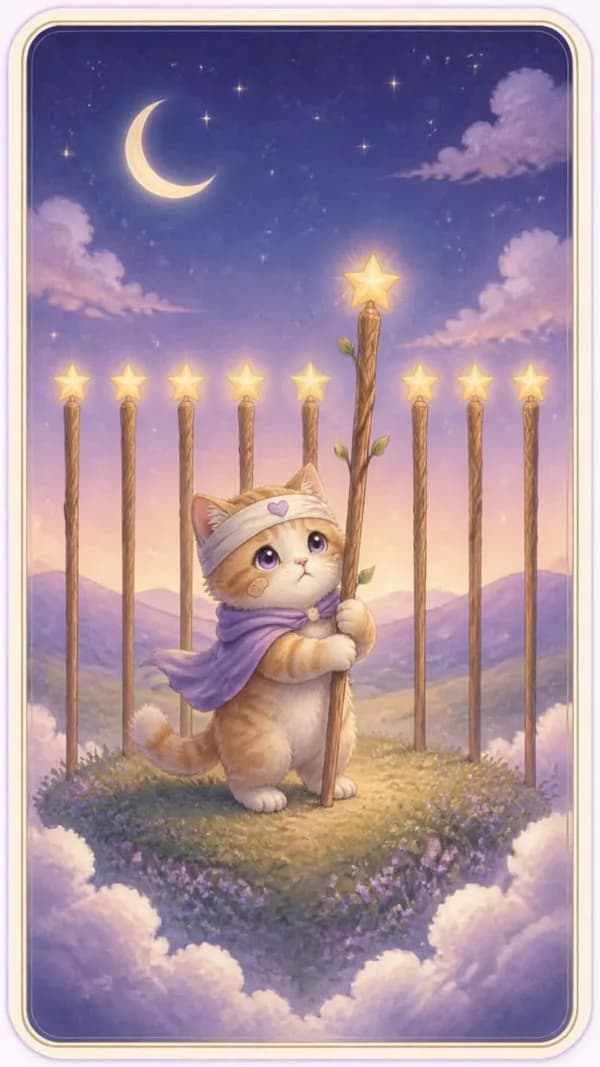 ไพ่เก้าไม้เท้า Nine of Wands