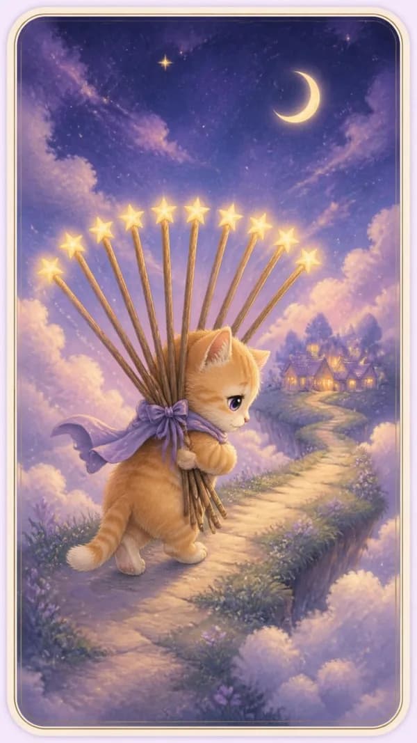 ไพ่สิบไม้เท้า Ten of Wands