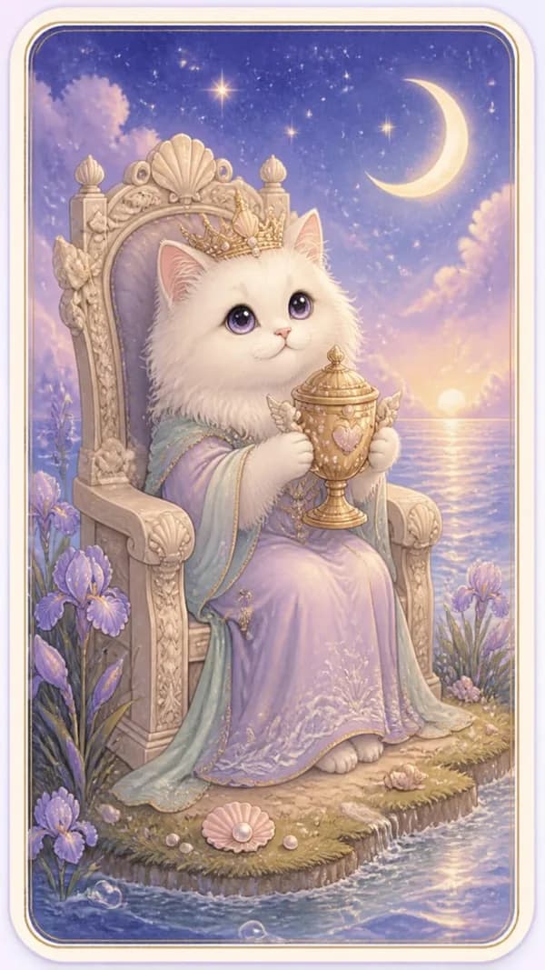 ไพ่ราชินีถ้วย Queen of Cups