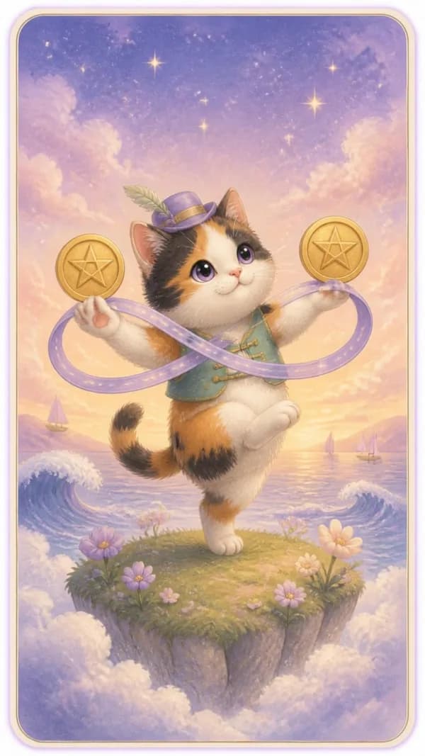ไพ่สองเหรียญ Two of Pentacles