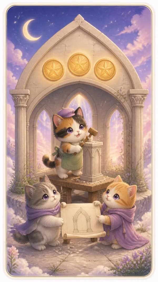 ไพ่สามเหรียญ Three of Pentacles