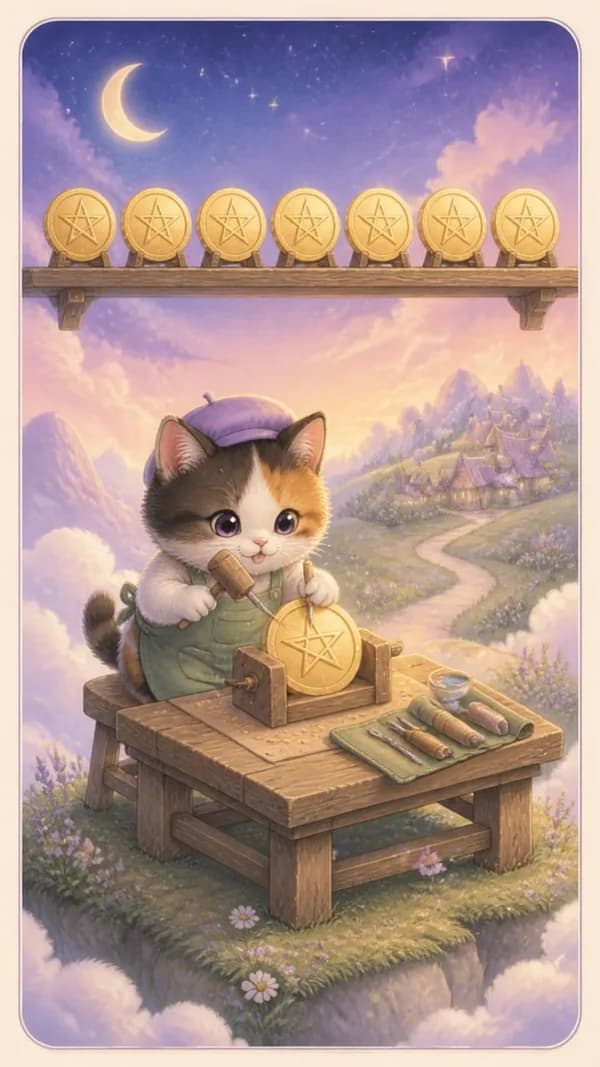ไพ่แปดเหรียญ Eight of Pentacles